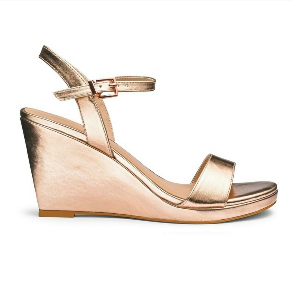 Gold wedge sandal
